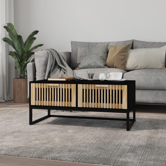 vidaXL Coffee Table Black 80x40x35 cm Engineered Wood and Iron